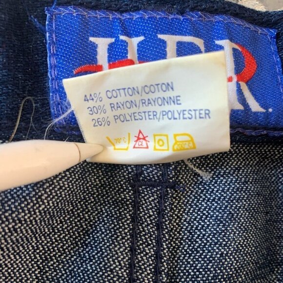 VINTAGE HER DARK BLUE DENIM CROP CAPRI HIGH RISE JEANS WOMEN SIZE 32 TAW… - Picture 12 of 15